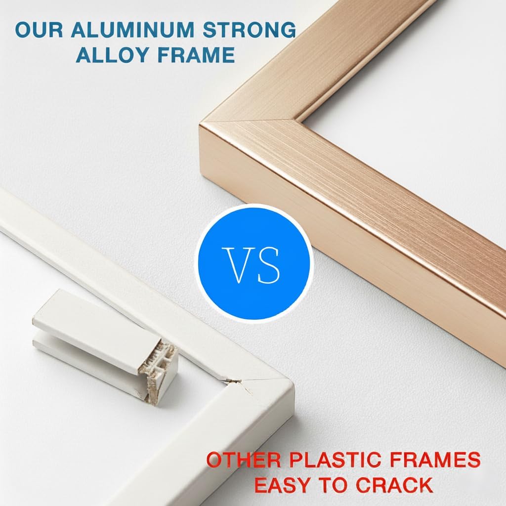 Small Whiteboard 12 x 16 Inch Magnetic Dry Erase Board with Handle | Rose Gold Aluminum Frame | Double-Sided Planner Board with Weekly & Monthly Sheets | 3 Markers, Eraser & 2 Magnets