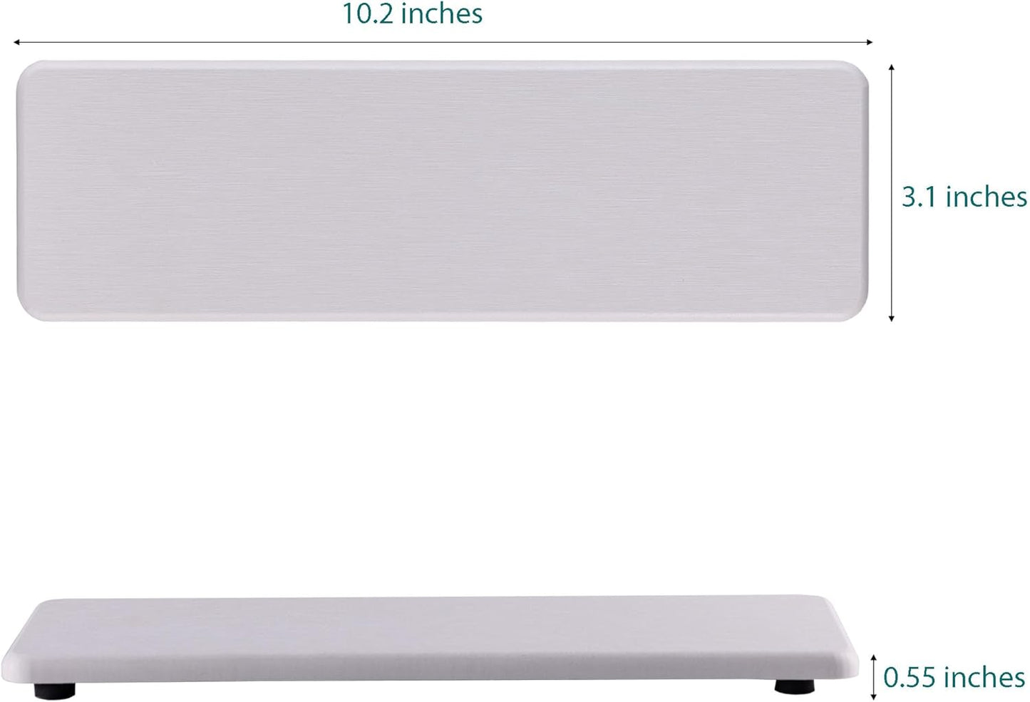 2 Pcs Water Absorbing Stone Trays, Kitchen/Bathroom Sink Soap Dish, Diatomite Tray Used for Hand Soap & Cosmetic Bottles in The Modern Home, 3.15" W x 10.2" L, White