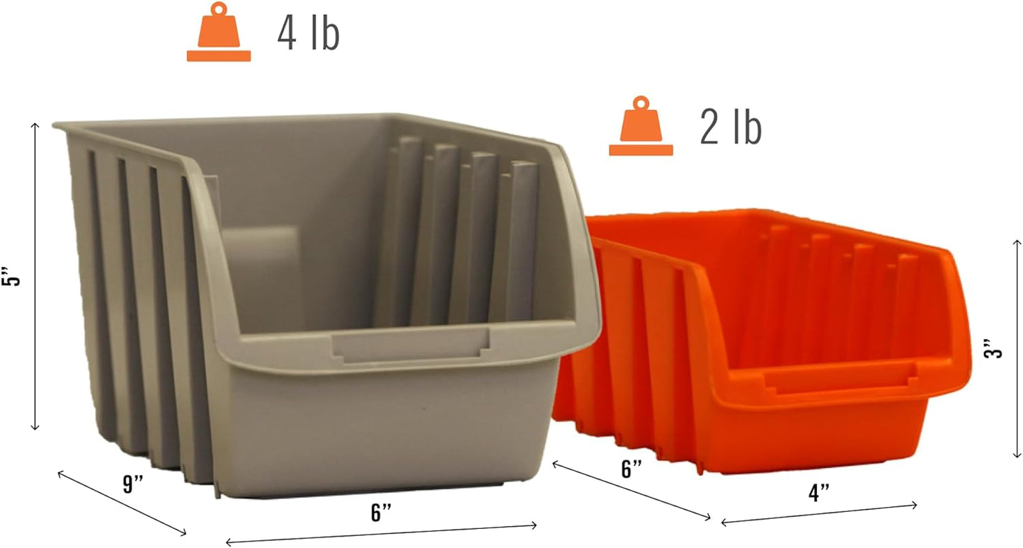 TRINITY 7-Tier Dual-Sided Rolling Bin Rack, 330 Pound Capacity, Includes 94 Organizer Bins, 19.75" x 35.5" x 48.5", Black