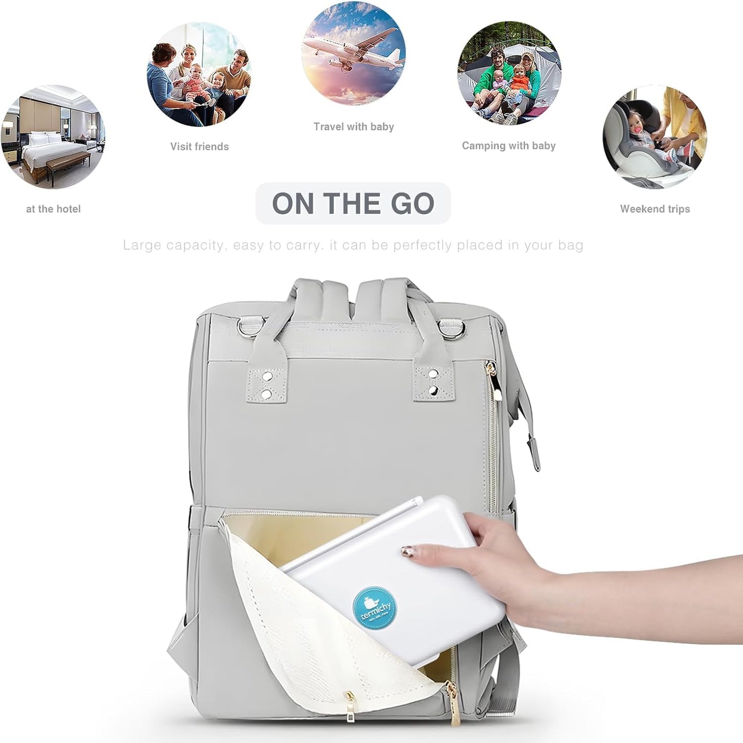 Termichy Travel Baby Bottle Drying Rack, Compact Size with Large Capacity for Working Mom, Visit Families, Friends or Camping with Baby Gary