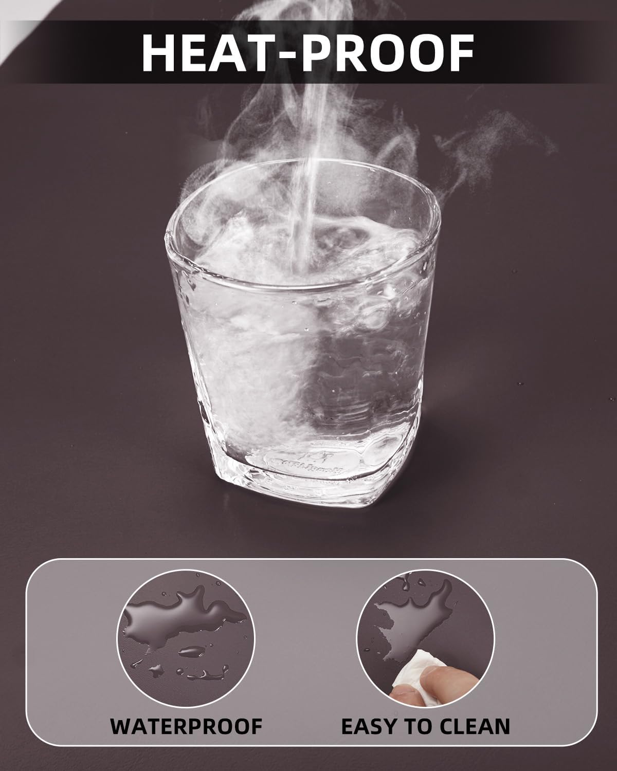 Non-Slip Desk mat,PULeather Desk Pad Protector, Office Desk Mat, Large Mouse Pad,Desk Blotter, Laptop Desk Pad, Waterproof Desk Writing Pad for Office and Home (Coffee, 35.4" x 17")