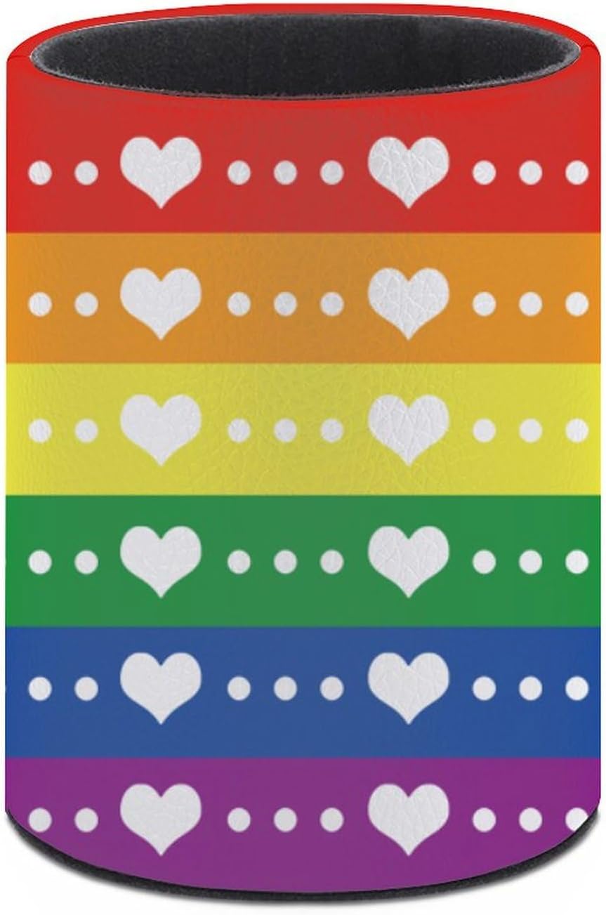 LGBT Rainbow Pride Flag Pen Holder Pencil Organizer Cute Pencil Cup Desk Decor Makeup Brush Holder PU Multifunctional Office Suppliesfor Home Classroom School