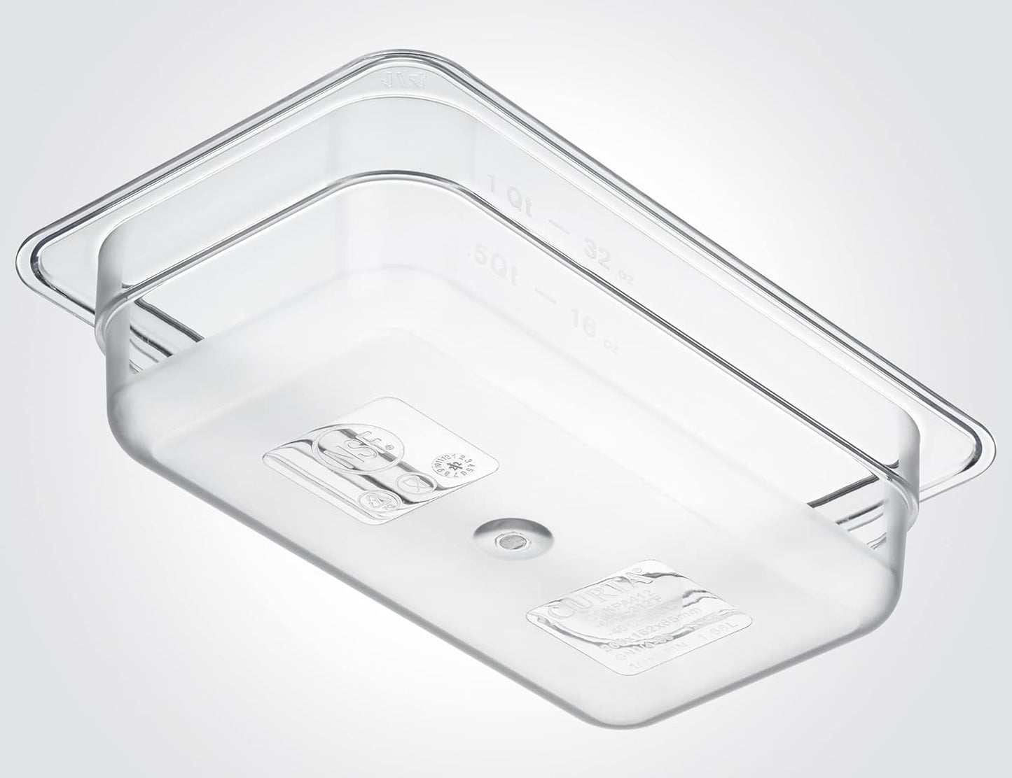 CURTA 6 Pack NSF Food Pans, 1/4 Size 2 1/2 Inch Deep, Commercial Polycarbonate Plastic Clear Freezer-Safe
