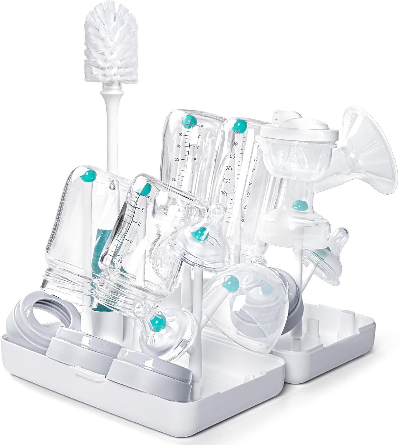 Termichy Travel Baby Bottle Drying Rack, Compact Size with Large Capacity for Working Mom, Visit Families, Friends or Camping with Baby Teal