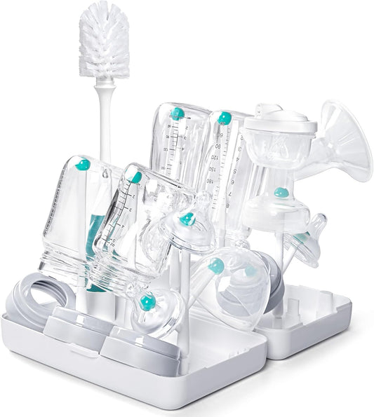 Termichy Travel Baby Bottle Drying Rack, Compact Size with Large Capacity for Working Mom, Visit Families, Friends or Camping with Baby Teal