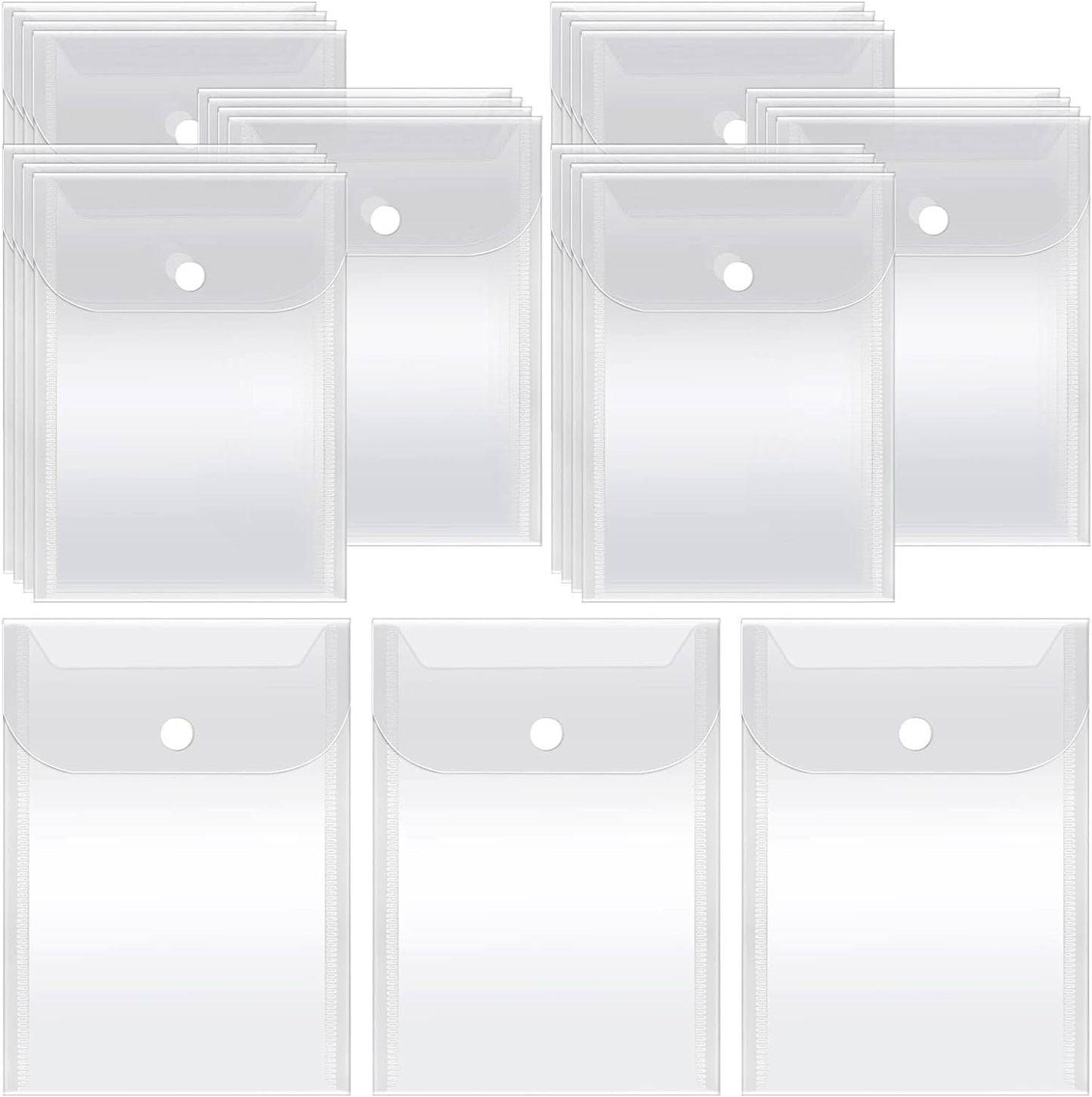 Vmiapxo 40 Pack Stamp and Die Storage Pockets, Reusable Small Plastic Envelopes Waterproof Sticker Organizer Receipt Holder Photo Storage Folders (5" x 7")
