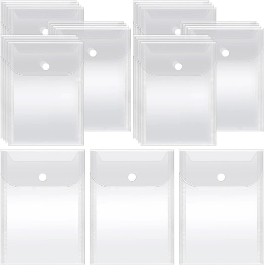 Vmiapxo 40 Pack Stamp and Die Storage Pockets, Reusable Small Plastic Envelopes Waterproof Sticker Organizer Receipt Holder Photo Storage Folders (5" x 7")