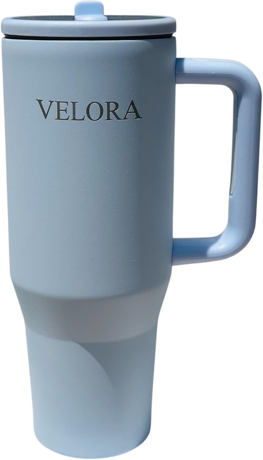 VELORA ChillGuard 40 oz Stainless Steel Insulated Tumbler for Hot & Cold Drinks (Water, Coffee, Smoothies, juices etc) (Light Blue)