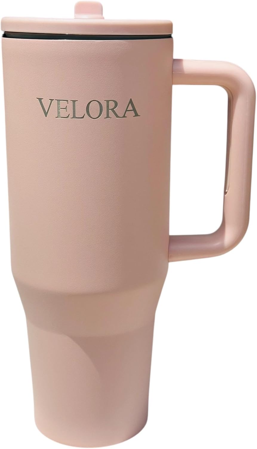VELORA ChillGuard 40 oz Stainless Steel Insulated Tumbler for Hot & Cold Drinks (Water, Coffee, Smoothies, juices etc) (Pink)