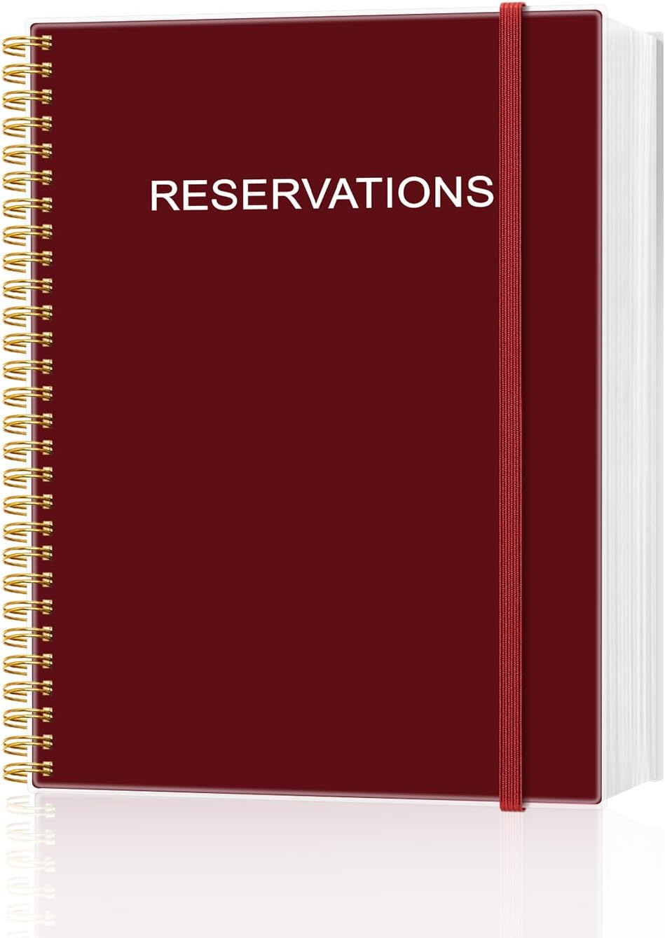 Reservation Book for Restaurant, Table Reservations, Spiral bound Restaurant Dinner Reservations 365 Days 384 Pages, 8.5” x 11'' Red