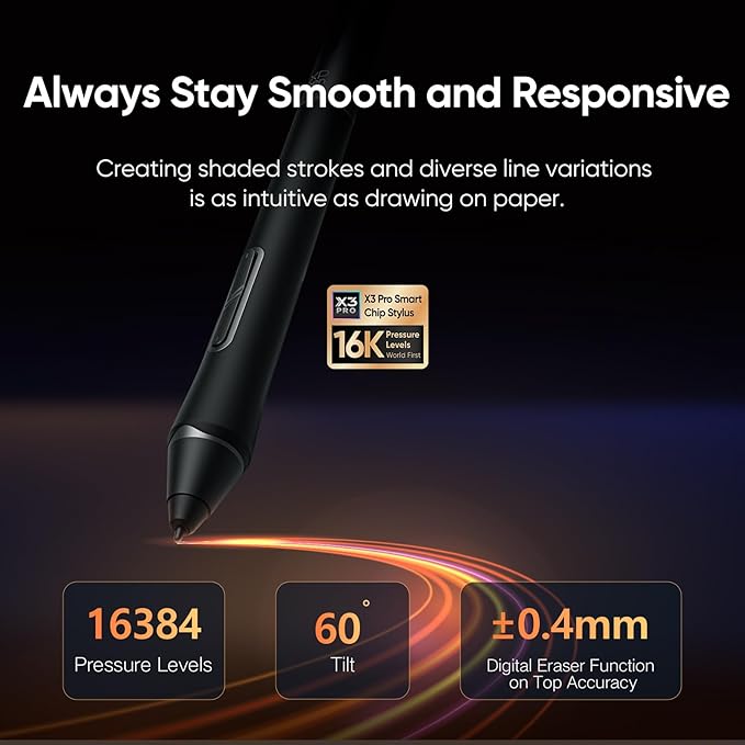 XPPen Artist Pro 22 Gen2 2.5K QHD Drawing Tablet with Screen, 16384 Pen Pressure Stylus Graphic Tablet with Wireless Keydial, 99% Adobe RGB, △E<1, ADS-IPS Pen Display with Full Laminated Screen 21.5"