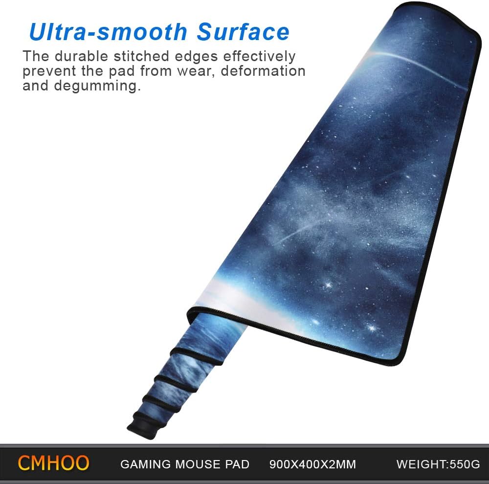 XXL Professional Large Mouse Pad & Computer Game Mouse Mat (35.4x15.7x0.1IN, 90x40 Space)