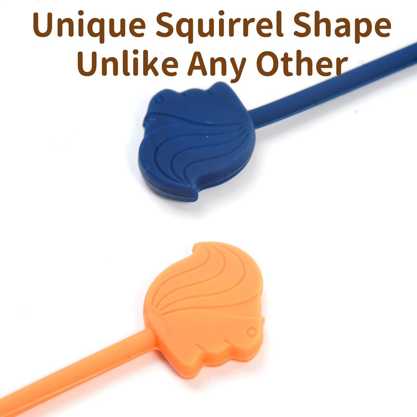 Fun Squirrel Magnetic Cable Ties – 24 Pack, Reusable Silicone Cord Organizers for Home & Office, Strong Magnetic Hold, Assorted Colors, Ideal for Cable Management, Novelty Gift