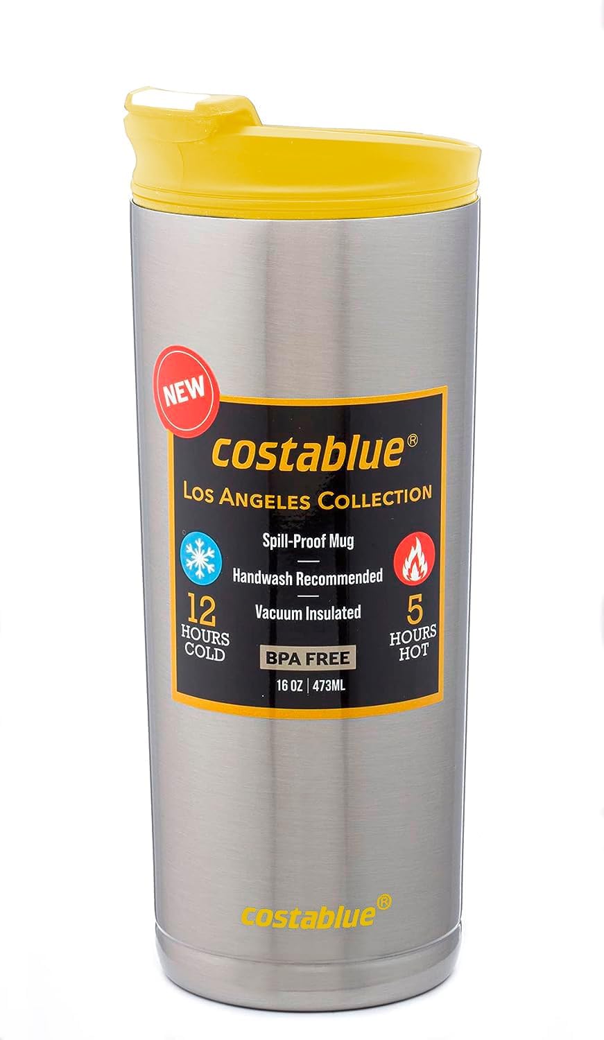 Travel Coffee Mug - 16 Oz. Stainless Steel Insulated Coffee Mug, Leak Proof Tumbler w/Dishwasher Safe Lid, Double Wall Travel Coffee Cup, Reusable Insulated Tumbler for Hot & Cold Beverages…