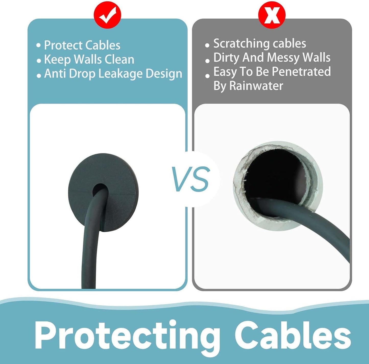 10 PCS Starlink Cable Routing Kit for 1 Inch Wall Hole Perforated Silicone Grommet Cable Punch Grommet Starlink Wall Grommet Wall Grommet for Starlink Ethernet Cable (Grommet Grey-10)