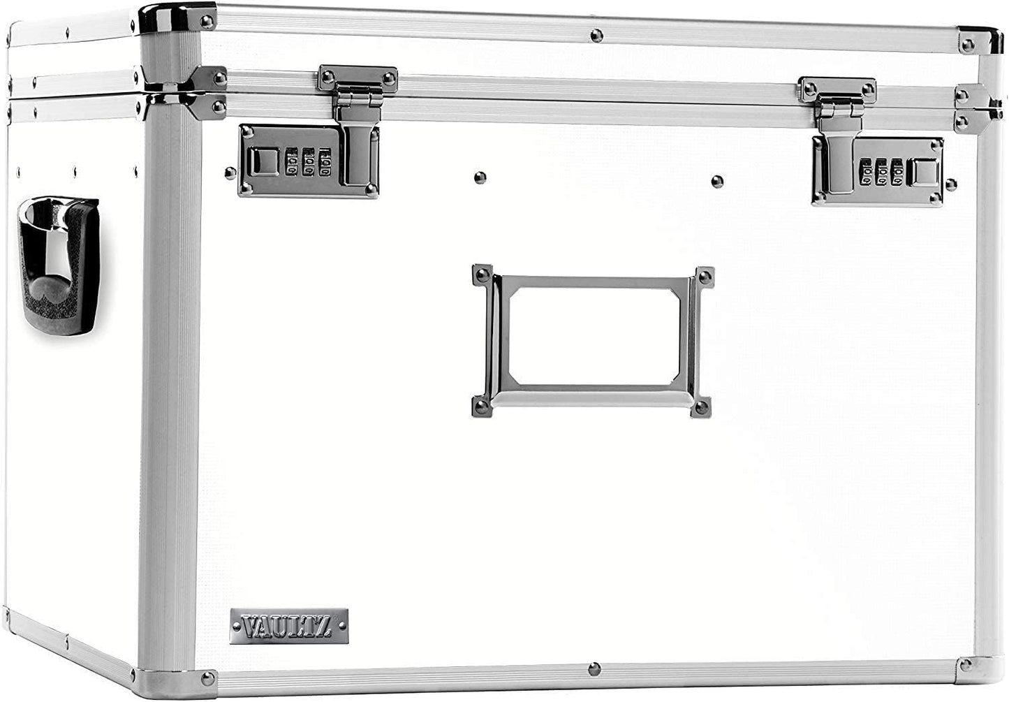 Vaultz Locking File Storage Chest, Two-Handled, Letter/Legal File Storage, 17 1/2 W x 14 D x 12 1/2 H Inches, White (VZ00169)