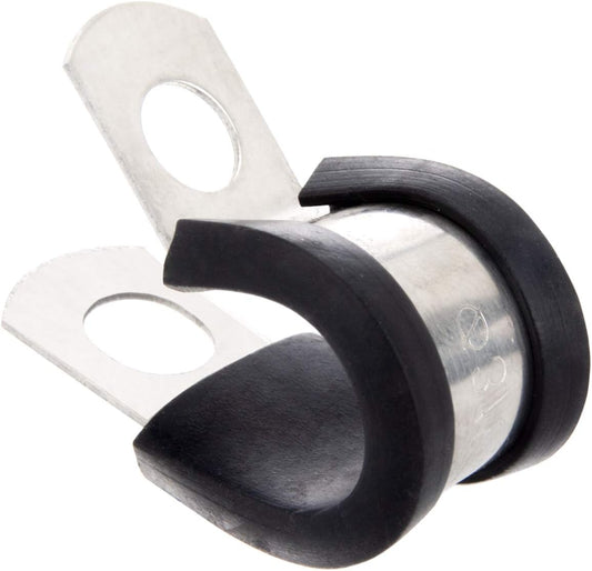 24pcs Wire Clamps 1 Inch, Stainless Steel 304 Cable Clamps Rubber Cushion, Pipe Clamp for wiring, lines, hoses and cables