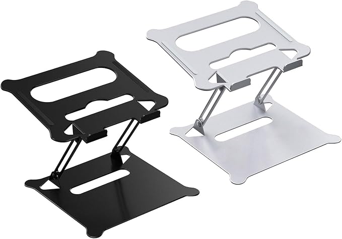 Laptop Stand Height Adjustable Foldable Holder Aluminium Alloy Ergonomic Notebook Ventilated Foldable Height Adjustable with Hollow Design with Storage Hole