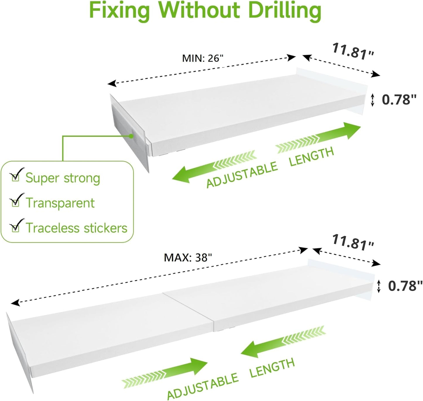 Expandable Closet Shelf Organizer, Adjustable Shelves Organizer, Storage Shelving Rack DIY Divider RV Separator for Cabinet Pantry Wardrobe Cupboard Kitchen, 1 Pack, X-Large