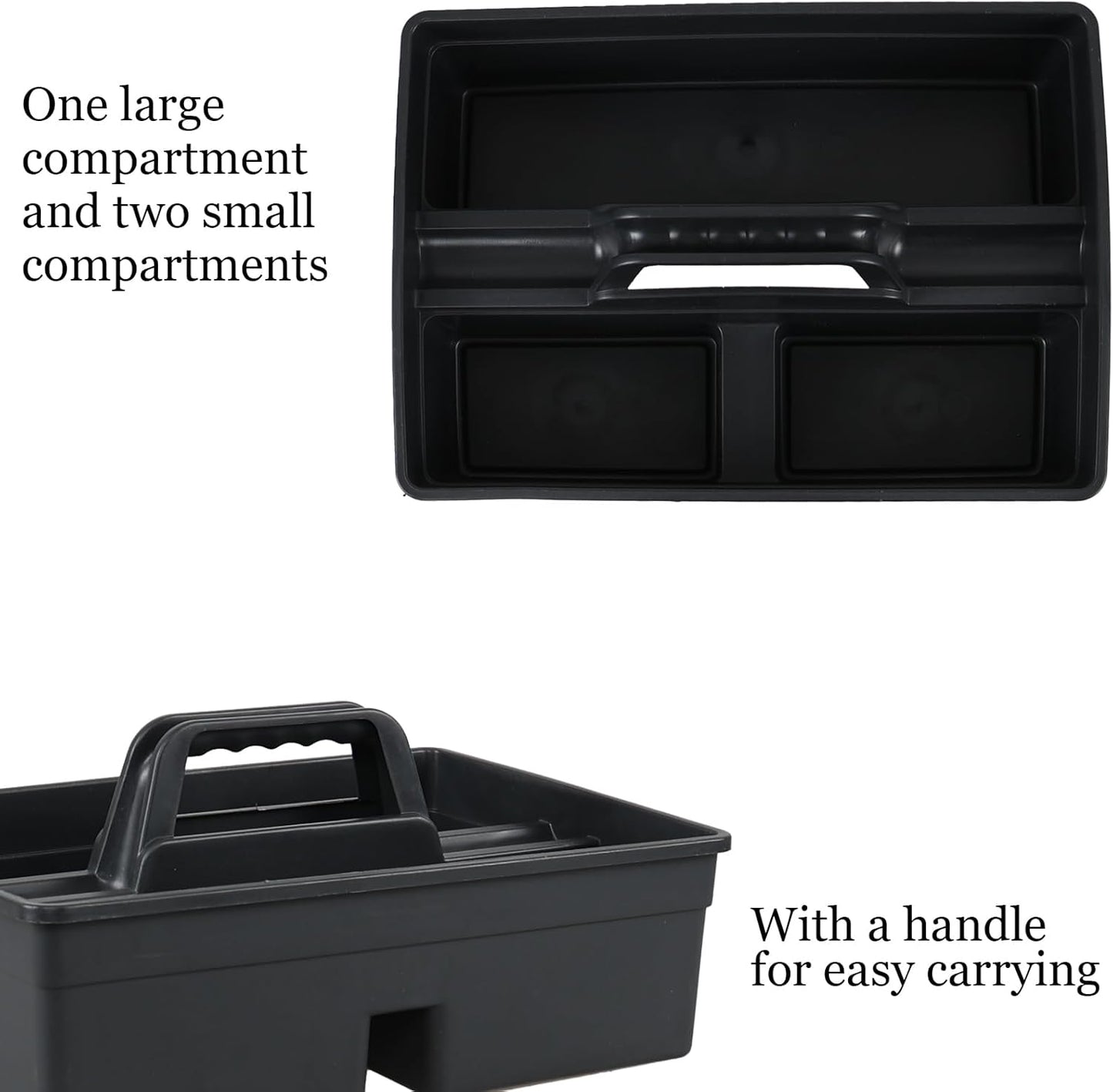 6 Packs Plastic Cleaning Caddy Organizer with Handle, 3-Compartment Portable Plastic Cleaning Caddies