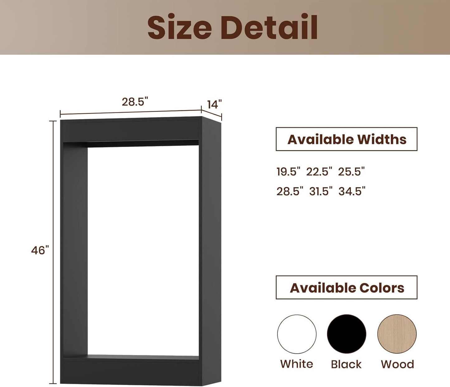 ROOMTEC 28.5" Double Hanging Closet Unit, Modular Closet System with Hanging Rod, Wardrobe Organizer for Bedroom or Walk-in Closet, Wall Mounted, Customizable Clothes Storage Unit, Black