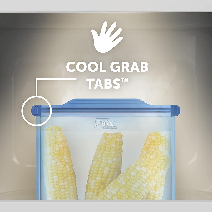 Ziploc Endurables Medium Pouch, 2 Cups, Reusable Silicone Bags and Food Storage Meal Prep Containers for Freezer, Oven, and Microwave, Dishwasher Safe (Pack of 4)