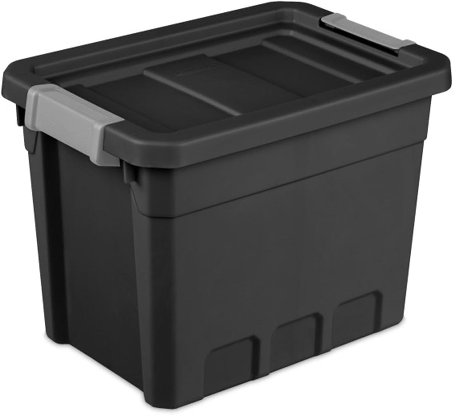 Sterilite 18-Pack Plastic Storage Bins with Lids, Stackable Containers, 7.5 Gallon, Black