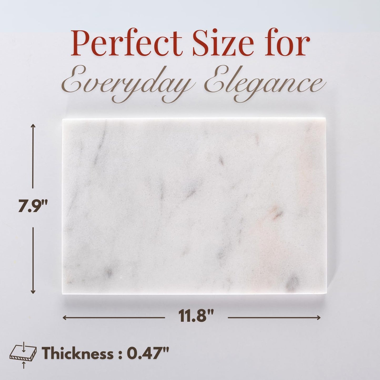 Handcrafted Marble Tray – Bathroom Counter Organizer, Jewelry Tray, Perfume Organizer & Decorative Tray for Vanity Accessories, Coffee Table Decor & Bathroom Countertop (Rectangular, Mugla White)