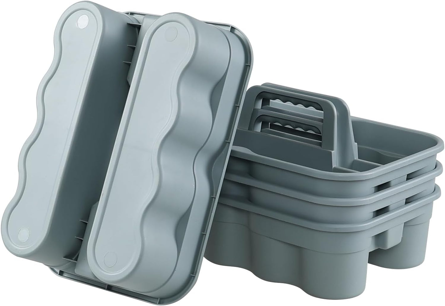 Ramddy 4 Packs Multipurpose Cleaning Storage Caddy with Handle, Commercial Househole Organizer Basket for Cleaning Supplies