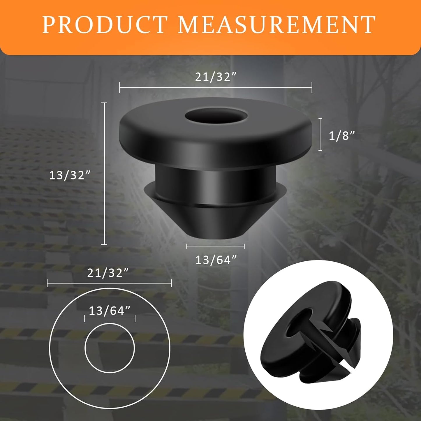 100 Pack Cable Railing Rubber Grommets for 1/8"" 5/32"" 3/16"" Cables for Metal Cable Railing Posts, 1/8"" Cable Railing Kit Protector Sleeve Grommet for Outdoor Indoor Metal Posts (100)