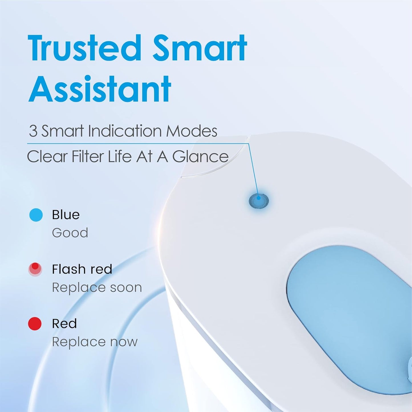 Waterdrop 200-Gallon Long-Life 10-Cup Water Filter Pitcher with 1 Filter, NSF Certified, 5X Times Lifetime, Reduces PFOA/PFOS, Chlorine, BPA Free, Blue