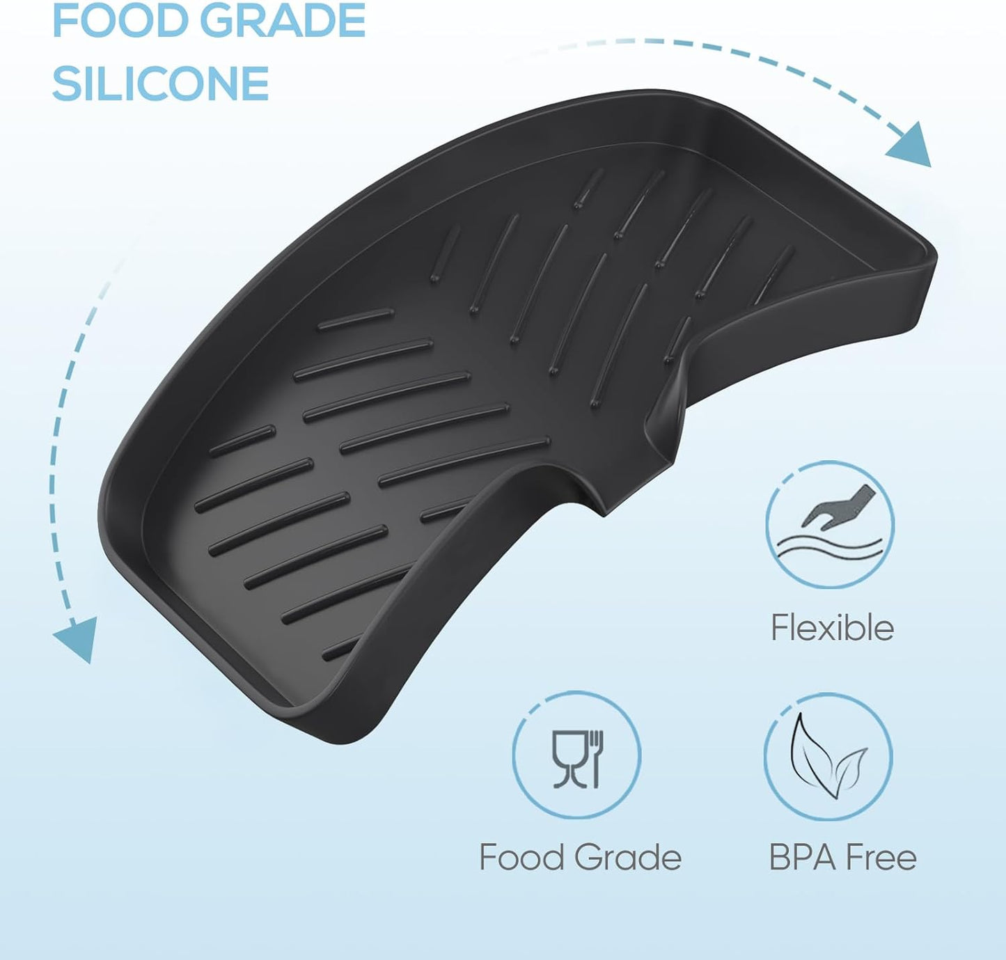 Kitchen Sink Tray,3 Pcs Silicone Sponge Holder for Kitchen Sink Organizer, Kitchen Soap Tray Self Draining Soap Dish for Bathroom