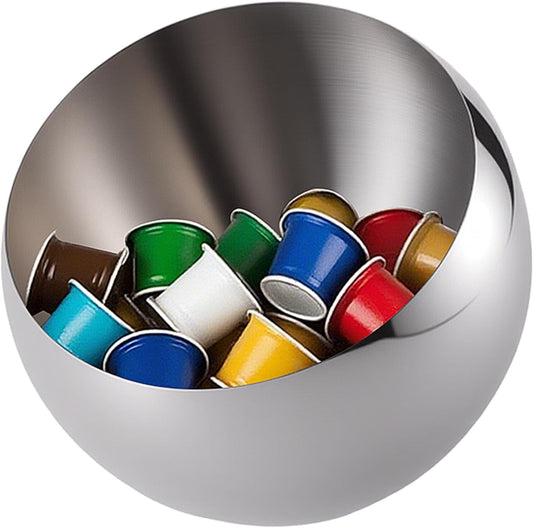 Large Capacity Coffee Pod Holder – Stainless Steel Pod Organizer and Holder | Stylish Coffee Bar Accessories & Countertop Storage (Silver, L)