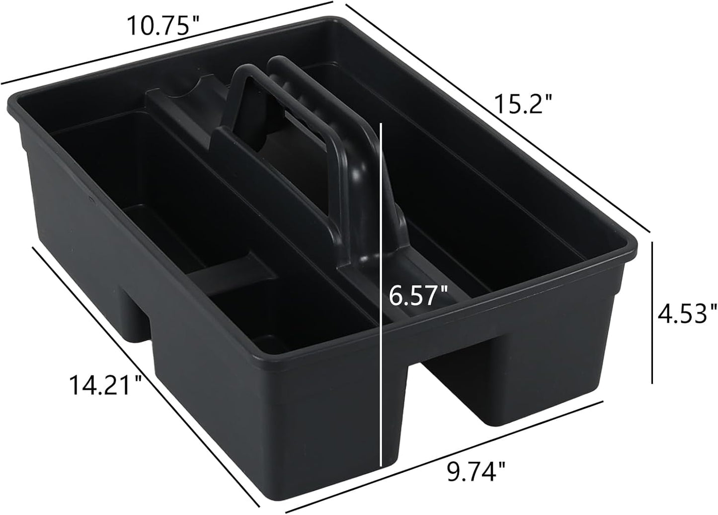 3-Compartment Plastic Storage Caddy with Handle, 4 Pack Bathroom Cleaning Tool Caddy Basket