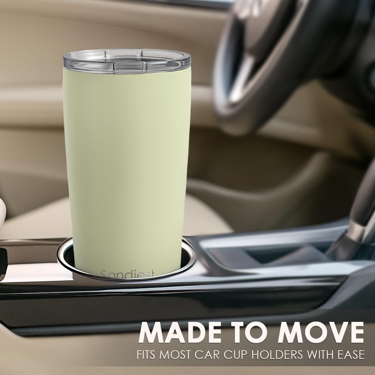 SANDJEST Green Tumbler 20oz Stainless Steel Double Wall Vacuum Insulated, Travel Coffee Cup, Gifts for Men Women Birthday Christmas