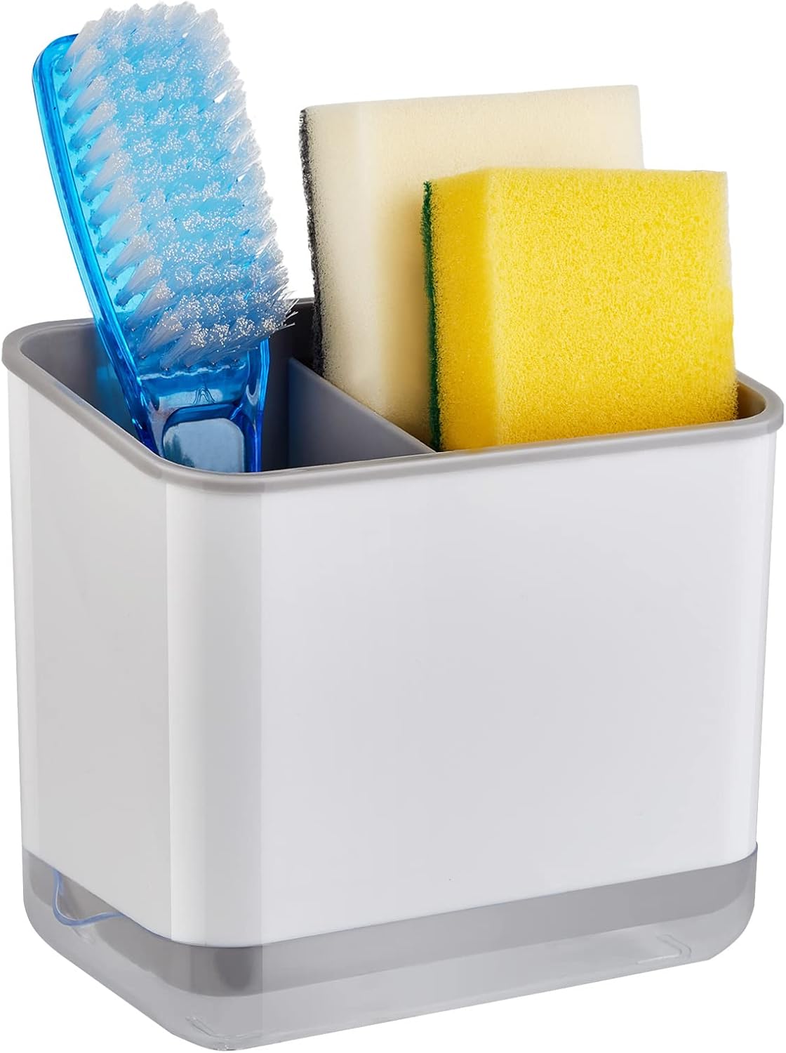 RedCall Kitchen Sink Caddy Organizer Counter,Dish Sponge Holder and Brush Holder with Drip Tray,Plastic Sinkware Caddy,Bathroom Toothbrush Holder (1 Sink Caddy)