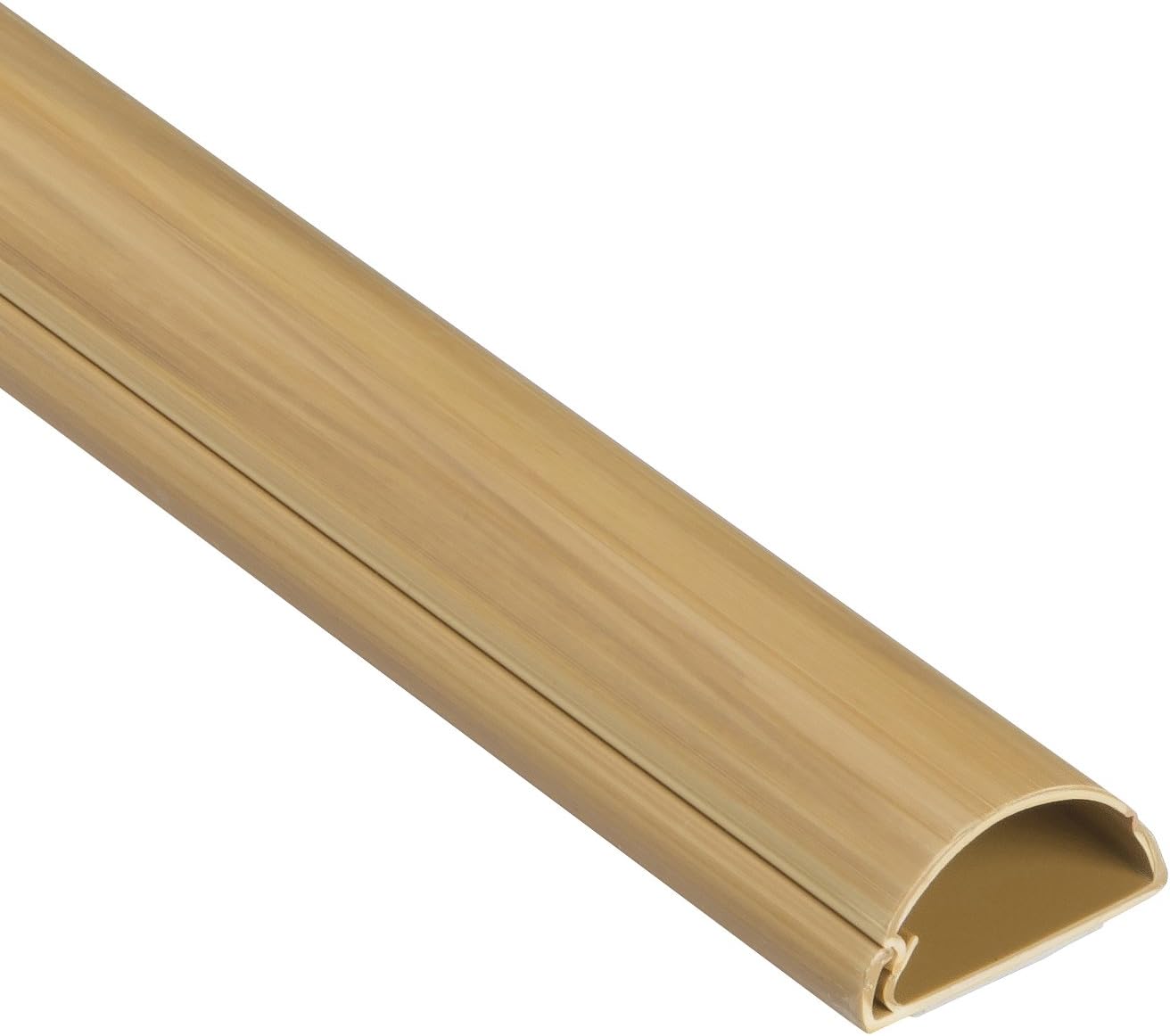 D-Line Half Round Cord Hider, Patented Cable Cover, Hide TV Wall Mount Wires, Raceway for Cords, Decorative Wire Covers, Paintable, Adhesive - 1x 1.18in W x 0.59in H x 39in L - Wood-Effect