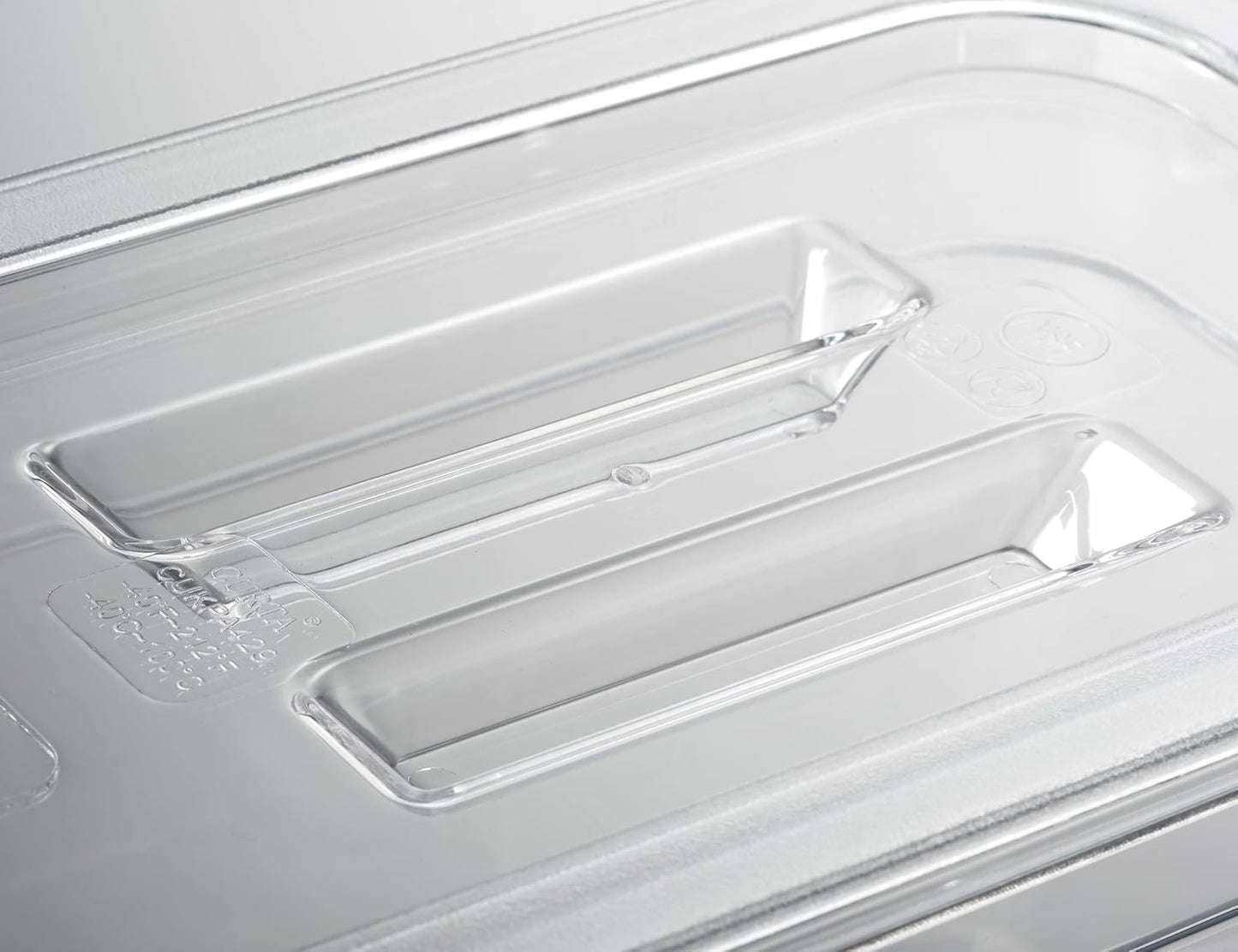 CURTA 6 Pack NSF Commercial Food Pan Cover, Full Size Clear Polycarbonate Notched Lid with Handle for Commercial Food Pan, Dishwasher & Freezer Safe Plastic Clear
