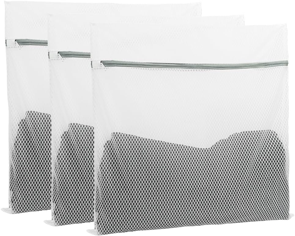 3 Pcs 24 * 24 inch large laundry bag, laundry storage, washing machine bag with zipper mesh, travel storage and sorting bag for Clothes,Fitted sheets,Sweater, Shoes