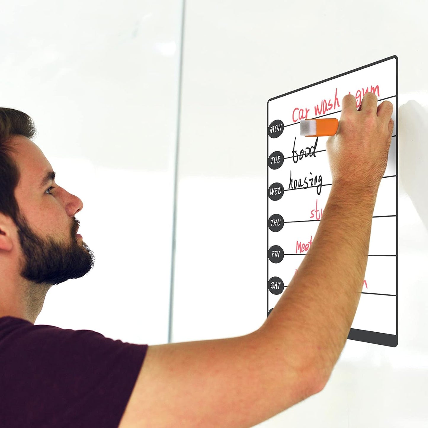 Outus 2 Pieces Magnetic Weekly Dry Erase Boards Erasable Weekly Calendars Whiteboard Planners with 2 Pieces Markers for Office School Supplies (Cute Style)