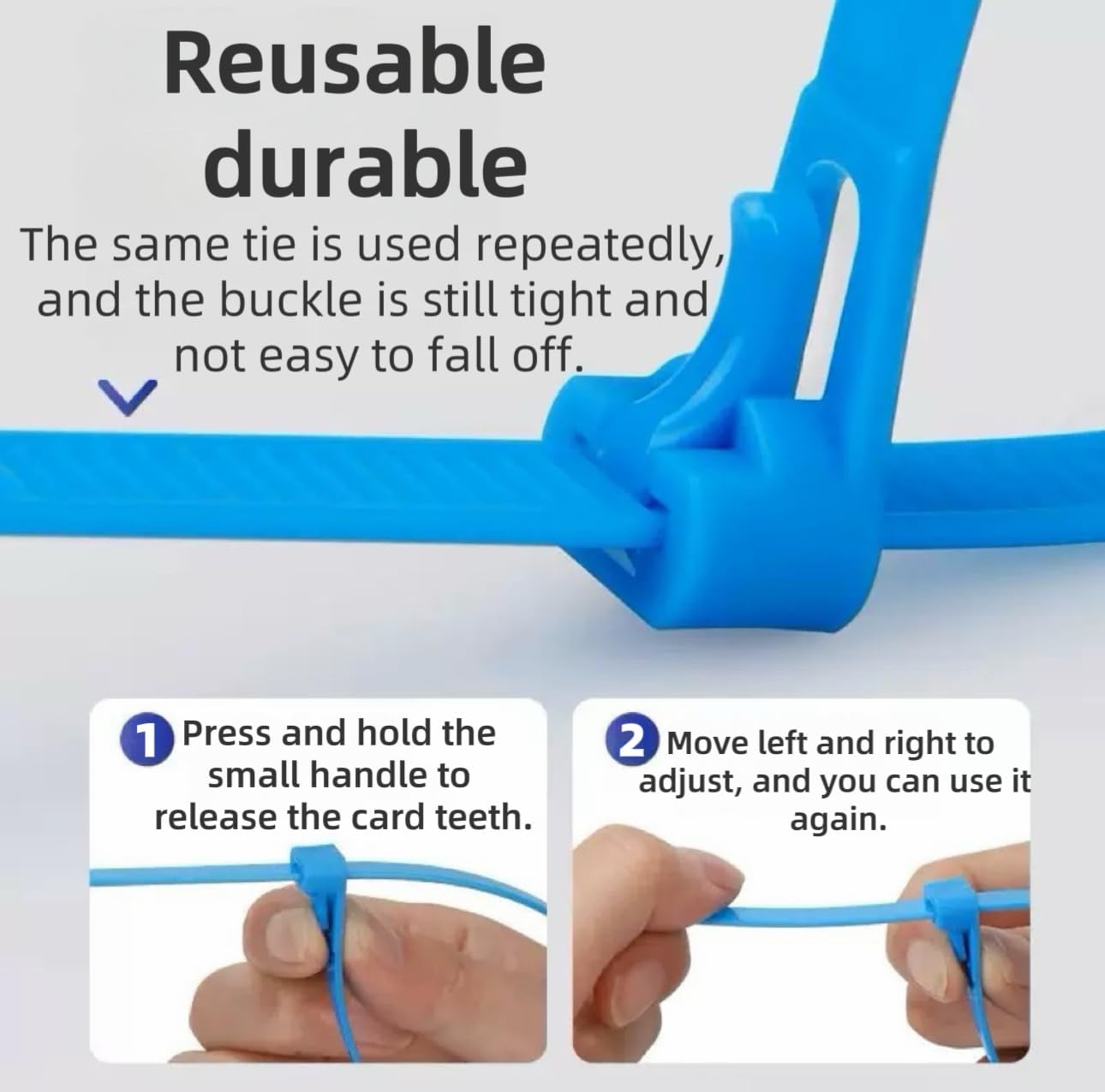 10 Inch 100 PCS Color Releasable Cable Zipper Cable Ties,Adjustable Reusable 50 Lbs Tensile Strength Nylon Cable Ties，Suitable for multi-purpose plastic cable ties in homes, offices and workshops