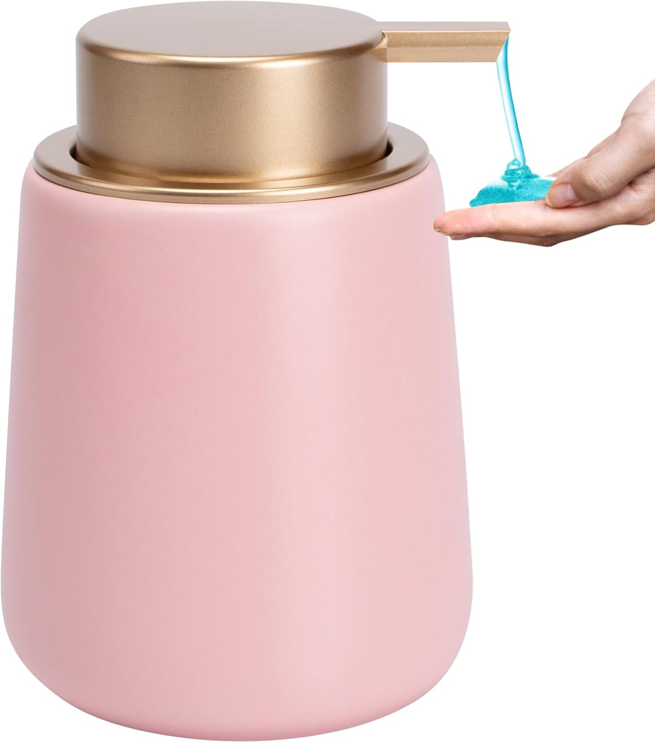 Soap Dispenser Ceramic with Easy-to-Press Pump Hand Lotion Liquid Dispenser for Shampoo Bathroom Kitchen 12 oz