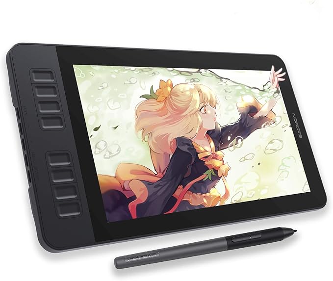 GAOMON PD1161 Drawing Tablet with Screen, Digital Art Tablet with Battery-Free Stylus, Tilt, 8 Shortcut Keys for Paint, Design, Illustration, Editing, 11.6-inch Graphics Tablet for Mac, Windows PC