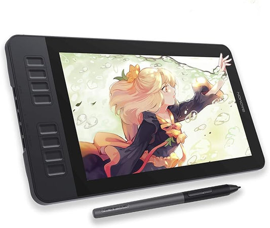 GAOMON PD1161 Drawing Tablet with Screen, Digital Art Tablet with Battery-Free Stylus, Tilt, 8 Shortcut Keys for Paint, Design, Illustration, Editing, 11.6-inch Graphics Tablet for Mac, Windows PC