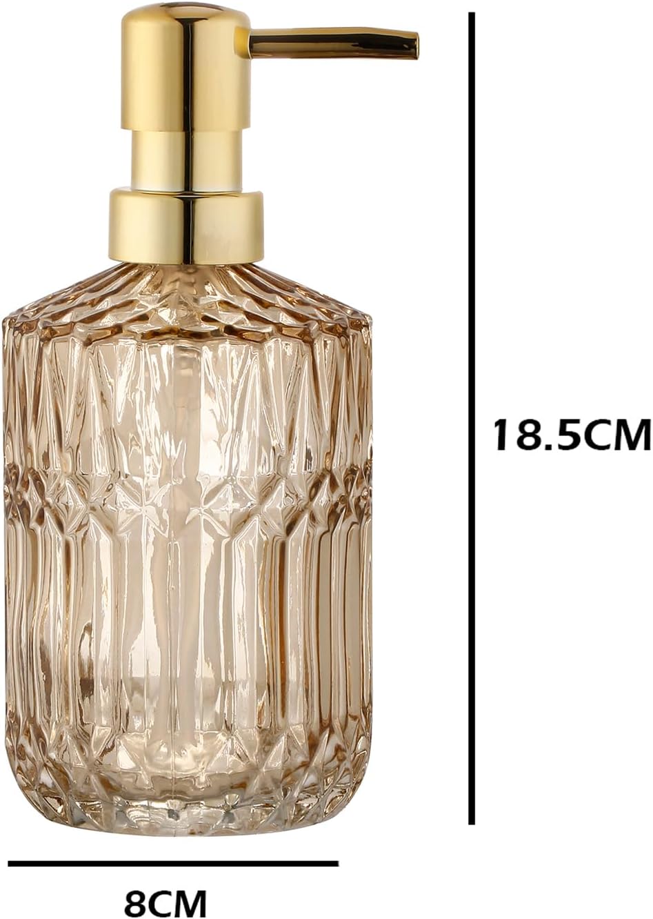 Soap Dispenser with Pump, Refillable Liquid Hand Soap Dish Soap Dispensers for Bathroom Counter, Kitchen Sink (Amber)