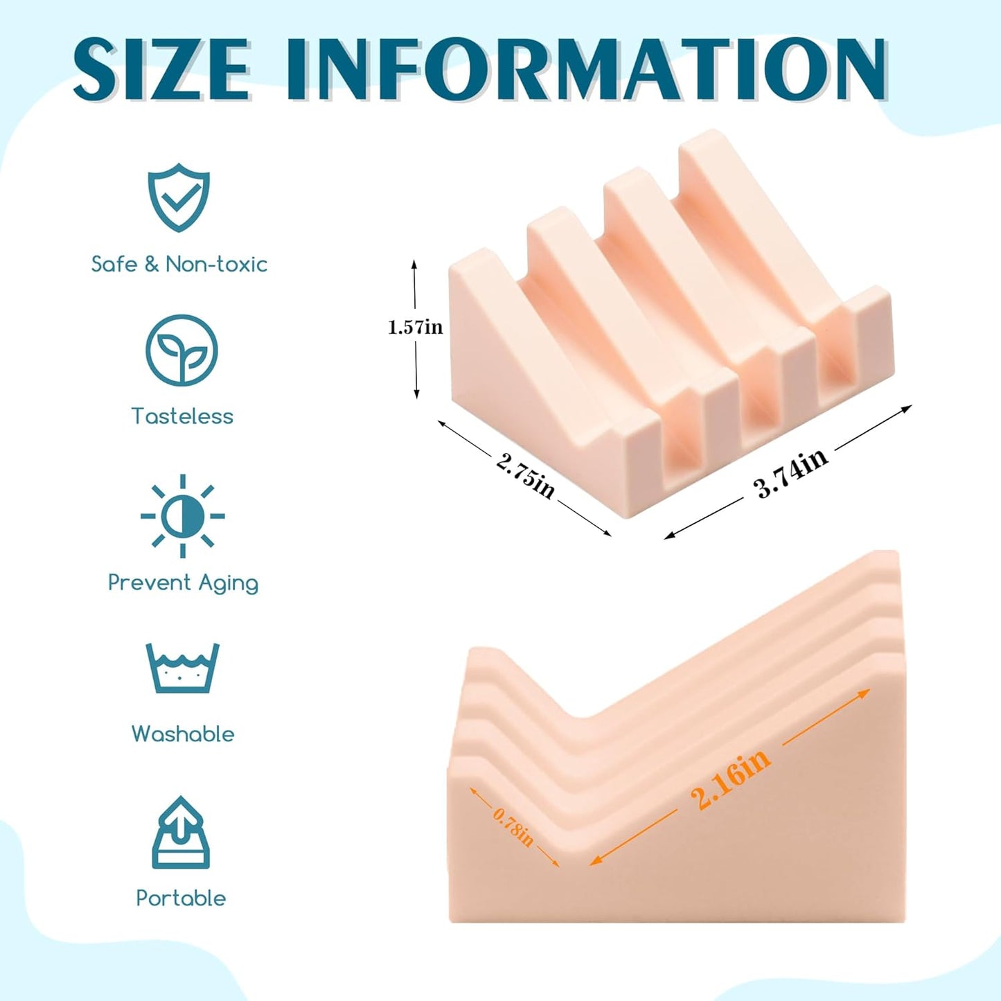 Self Draining Soap Dish Holder,Silicone Soap Dish,for Bathroom,Kitchen, Sponges，Can Extend Soap Life，Keep Soap Bars Dry and Easy Cleaning (2, Pink)