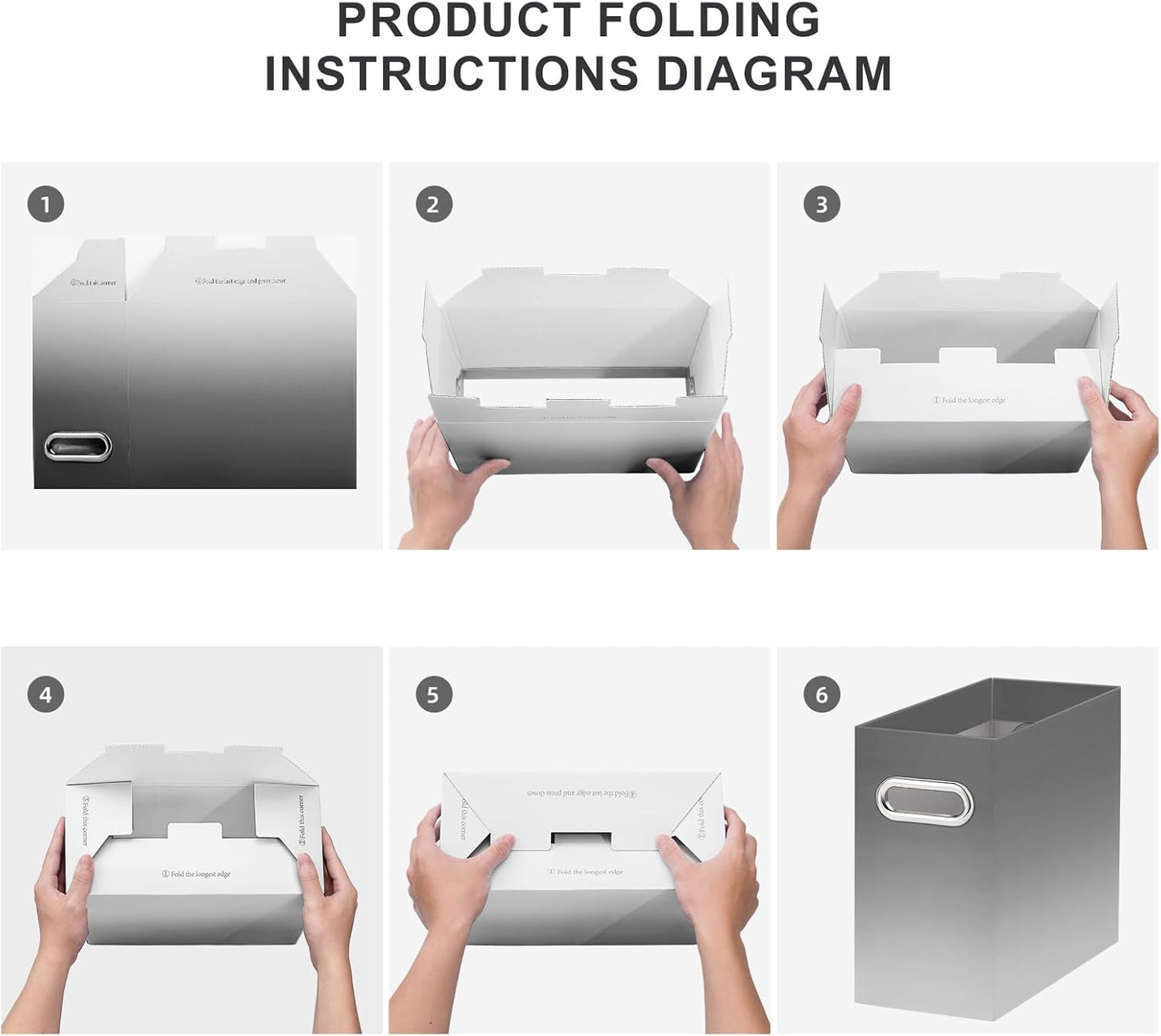 Oterri Cardboard File Organizer Box for Hanging File Folders Letter Size,File Box for Computer Desk,File Cabinet,Working Home,Office,Classroom (Gradient Light gray, Letter Size - 4 Packs)