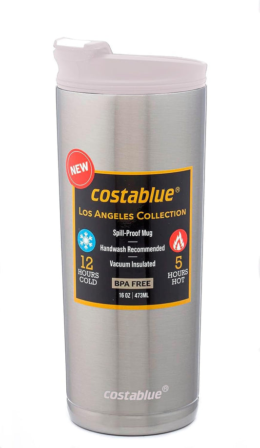 Travel Coffee Mug - 16 Oz. Stainless Steel Insulated Coffee Mug, Leak Proof Tumbler w/Dishwasher Safe Lid, Double Wall Travel Coffee Cup, Reusable Insulated Tumbler for Hot & Cold Beverages…