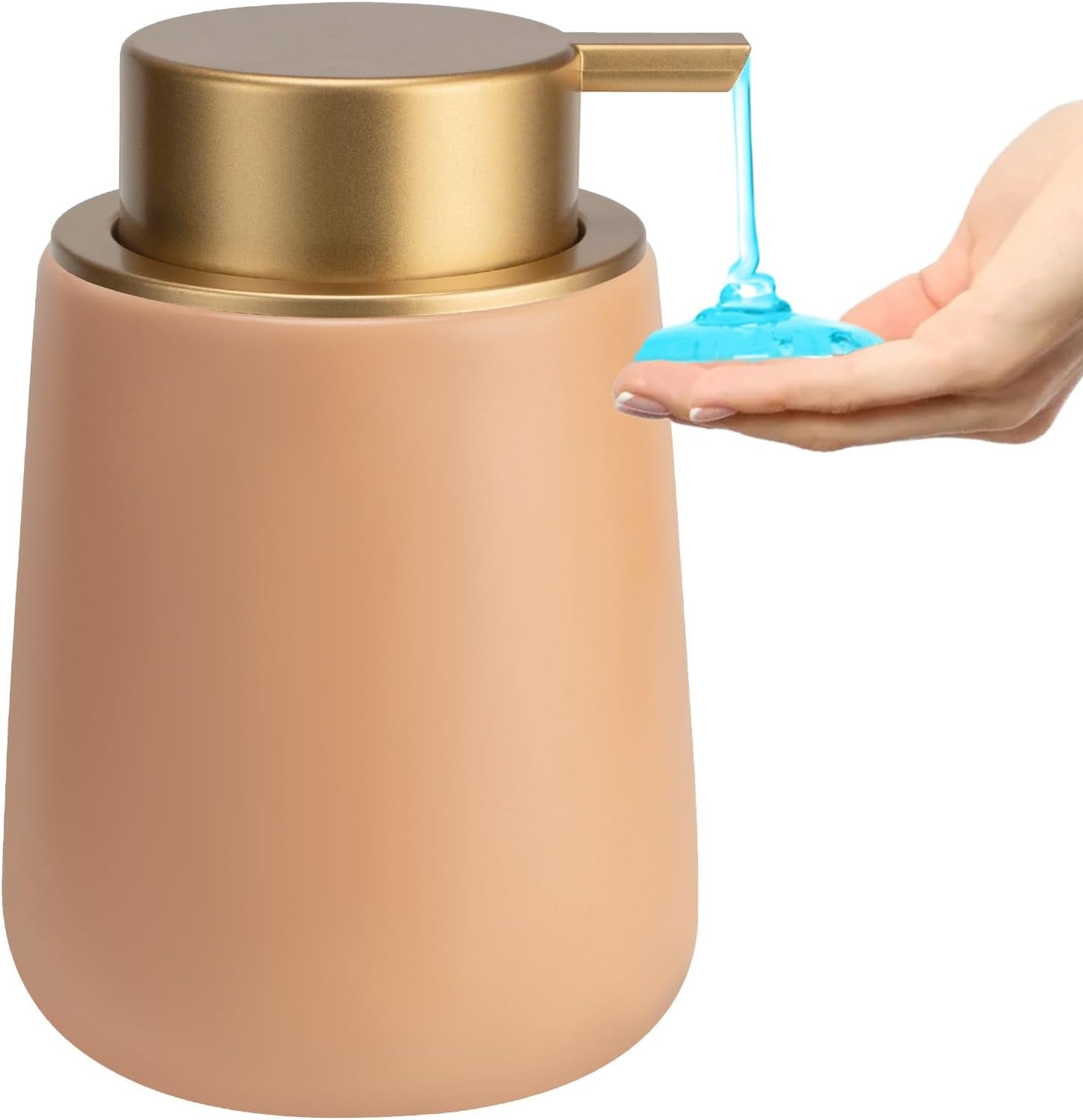 Soap Dispenser Ceramic with Easy-to-Press Pump Hand Lotion Liquid Dispenser for Shampoo Bathroom Kitchen 12 oz