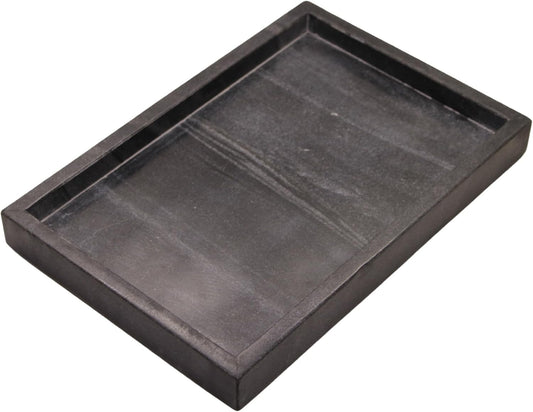Natural Black Marble Tray for Bathroom | Kitchen | Vanity | Desktop, Stone Organizer for Coffee Table, Dresser, Nightstand, Candles, Soap, Towel, Plant, Jewelry (12" x 8"), Rectangular